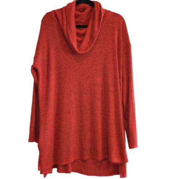 Lane Bryant Size 18/20 Cozy Red Cowl Neck Sweater Very Soft Long Sleeve Tunic - Picture 1 of 7